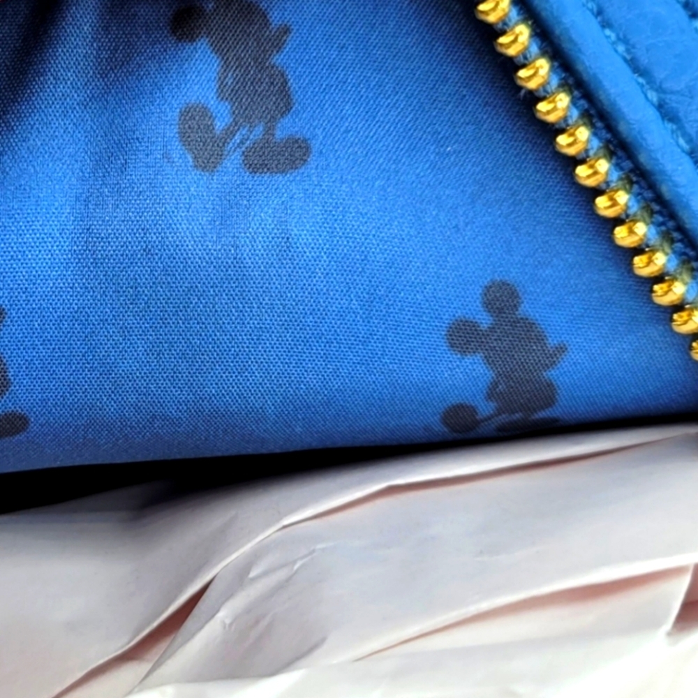 Loungefly Blue Earidescent Iridescent Disney World 50th Anniversary Backpack - Picture 3 of 3